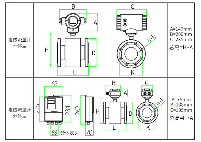 測(cè)水電磁流量計(jì)外形圖